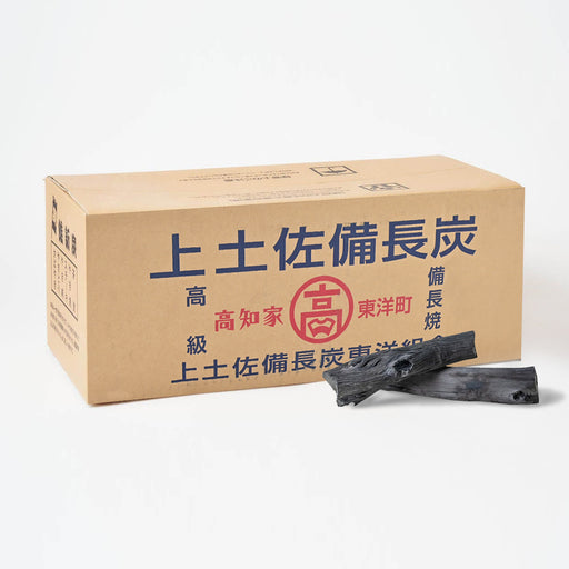 Premium Tosa binchotan Japanese white charcoal 12kg bulk box of long-burning Quarter Cut pieces.