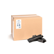 A product image of the 4KG box of Premium Tosa Binchotan, with several pieces of the authentic Japanese white charcoal displayed in front.

