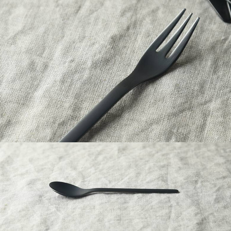 Tsubame Sanjo Salus Series Dessert Cutlery Set - Matte Black
