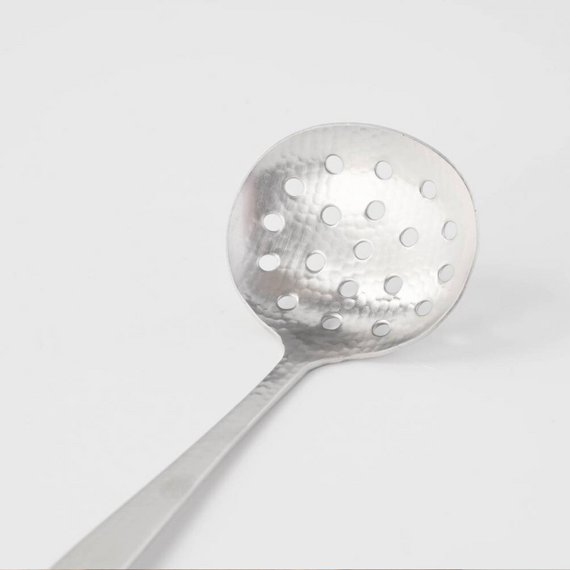 Tsubame Sanjo Hammared Style Small Stainless Steel Slotted Ladle - 21cm