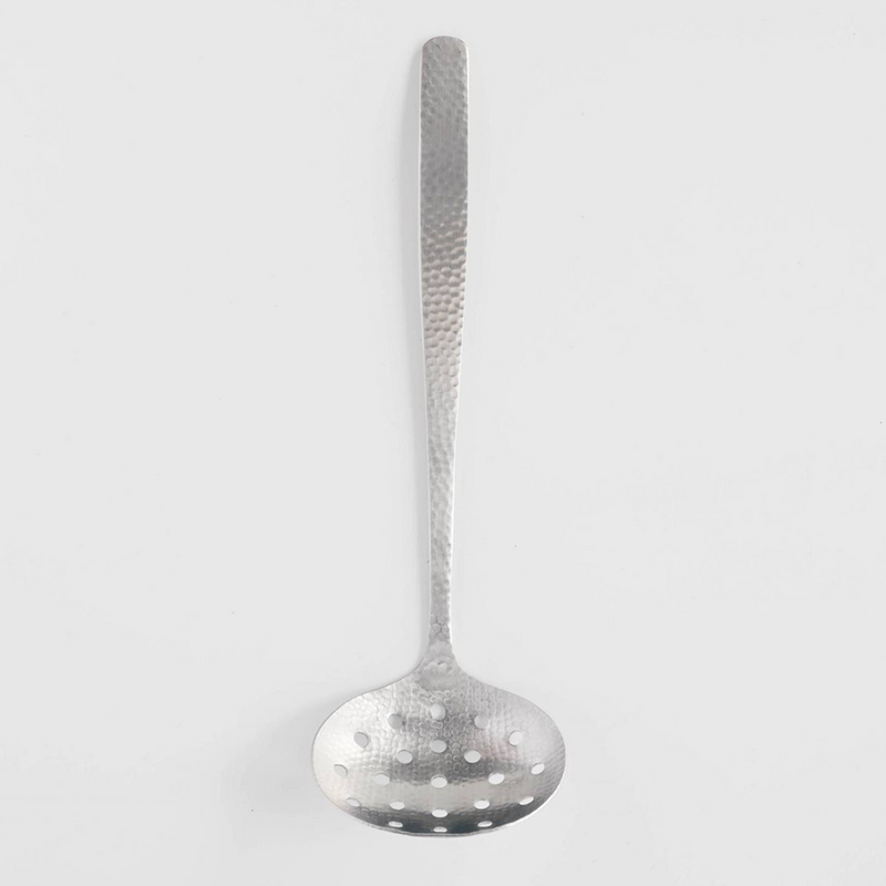 Tsubame Sanjo Hammared Style Small Stainless Steel Slotted Ladle - 21cm