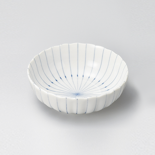 Yohenkon White Chrysanthemum Ten Grass Pattern Bowl (14cm) 