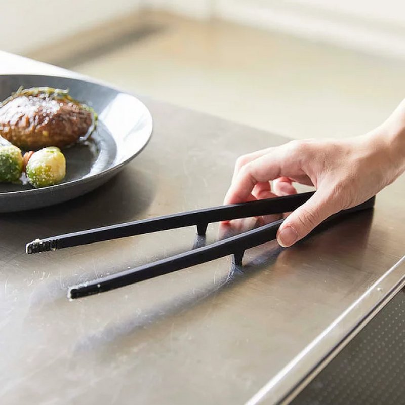 Yamazaki Tower Series Silicone Serving Tongs - 28cm