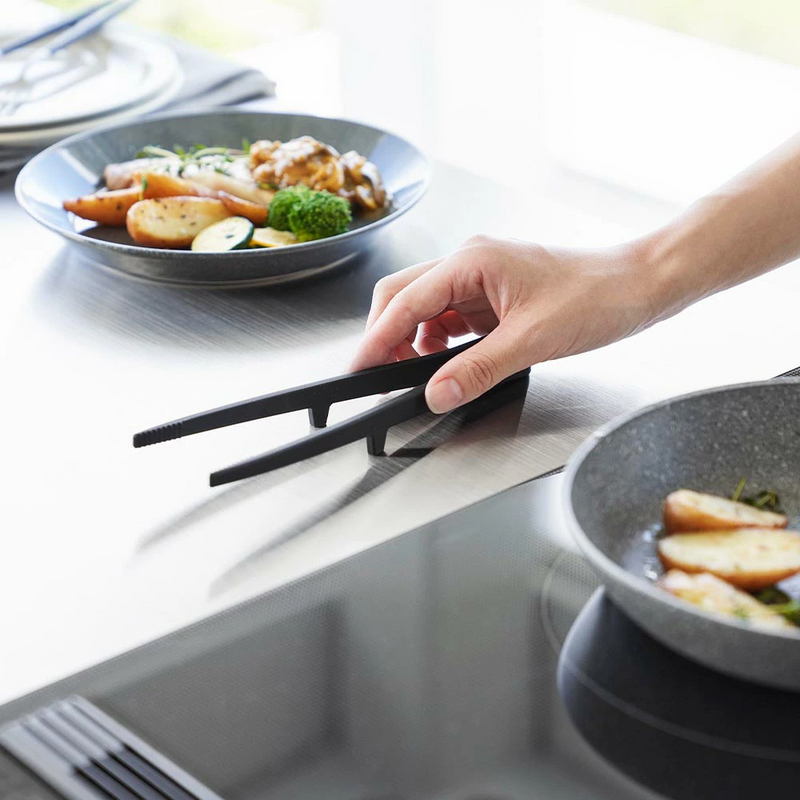 Yamazaki Tower Series Silicone Serving Tongs - 20cm (Small)