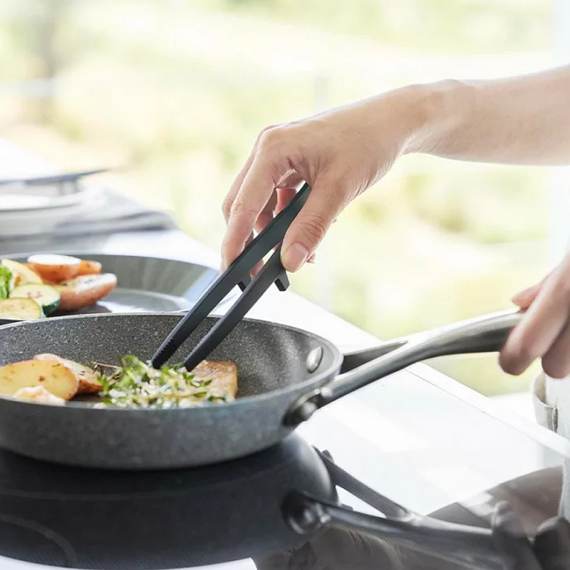 Yamazaki Tower Series Silicone Serving Tongs - 20cm (Small)