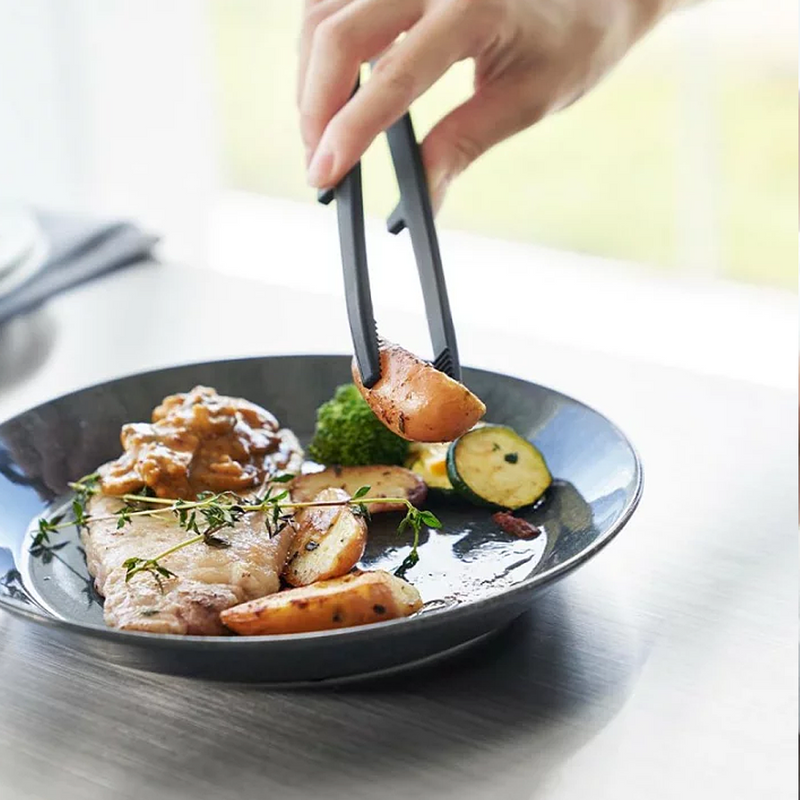 Yamazaki Tower Series Silicone Serving Tongs - 20cm (Small)