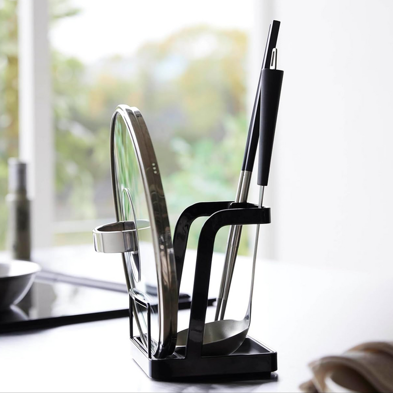 Yamazaki Tower Series Utensil and Lid Stand - Large