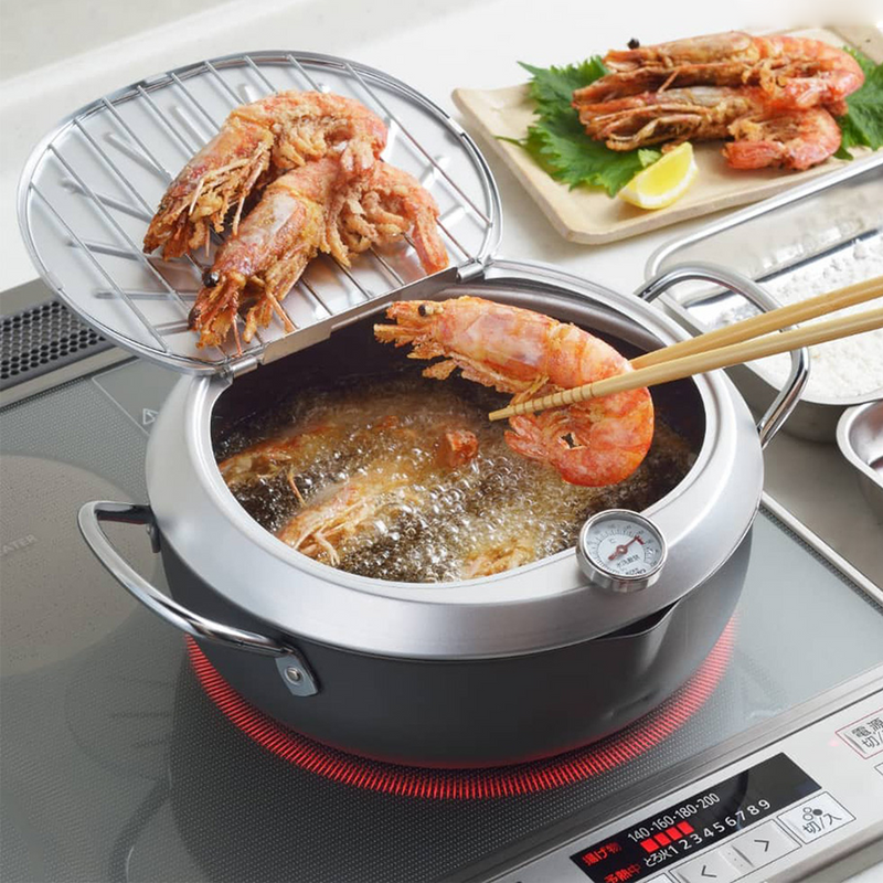 Yoshikawa Premium Nitrided Carbon Steel Induction Deep Fryer - 24cm