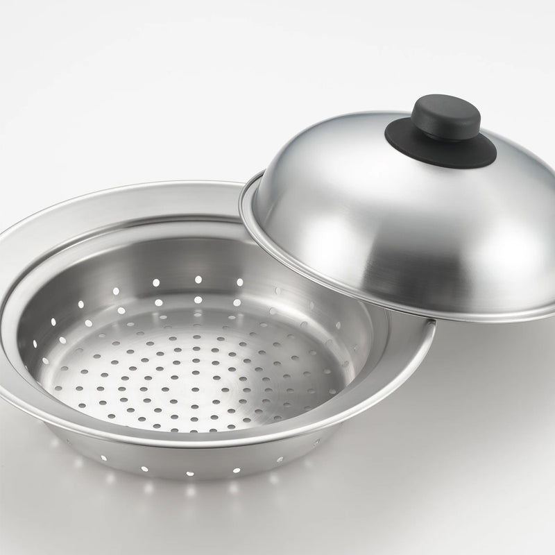 Yoshikawa Stainless Steel Dome Steamer Plate with Lid - 18 - 20cm