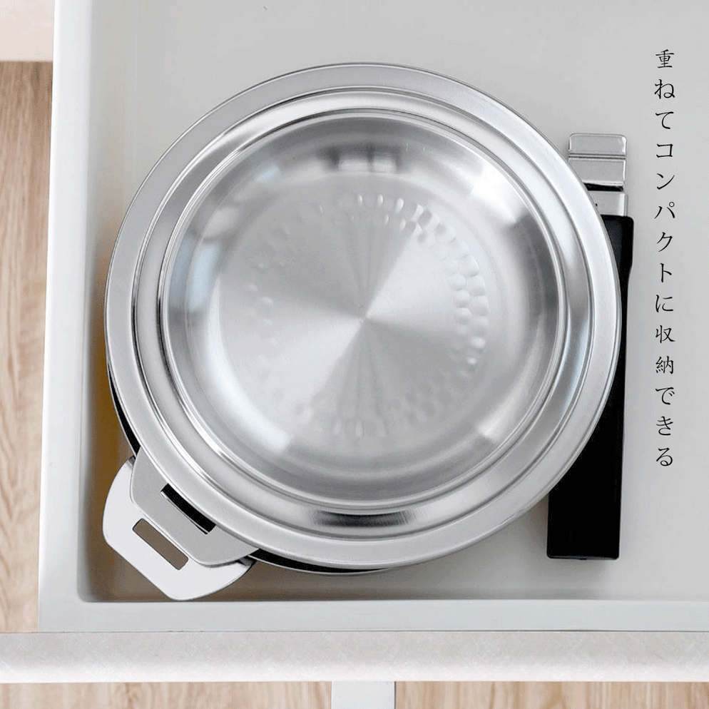 Yoshikawa Yukihira 4Piece Induction Saucepan Set with Detachable Hand