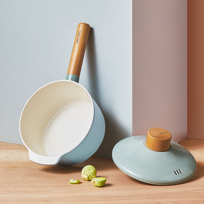 Happycall Zium Ceramic Nonstick Induction Saucepan with Lid - 18cm (2.7L) - Sage Green