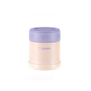 The Zojirushi Vacuum Insulated Food Jar in a matte Pale Orange finish, showing its compact shape and screw-top lid.