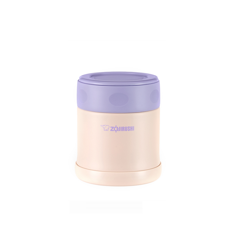 The Zojirushi Vacuum Insulated Food Jar in a matte Pale Orange finish, showing its compact shape and screw-top lid.