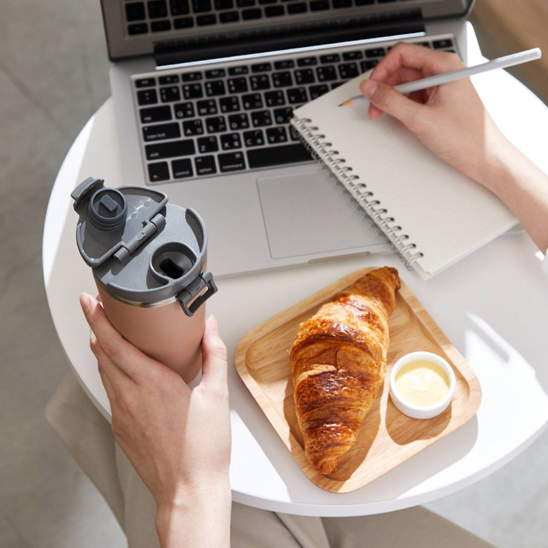 Zojirushi Stainless Carry Tumbler - 300ml (SX-KA30-HM) - Grey (Flower Bouquet)