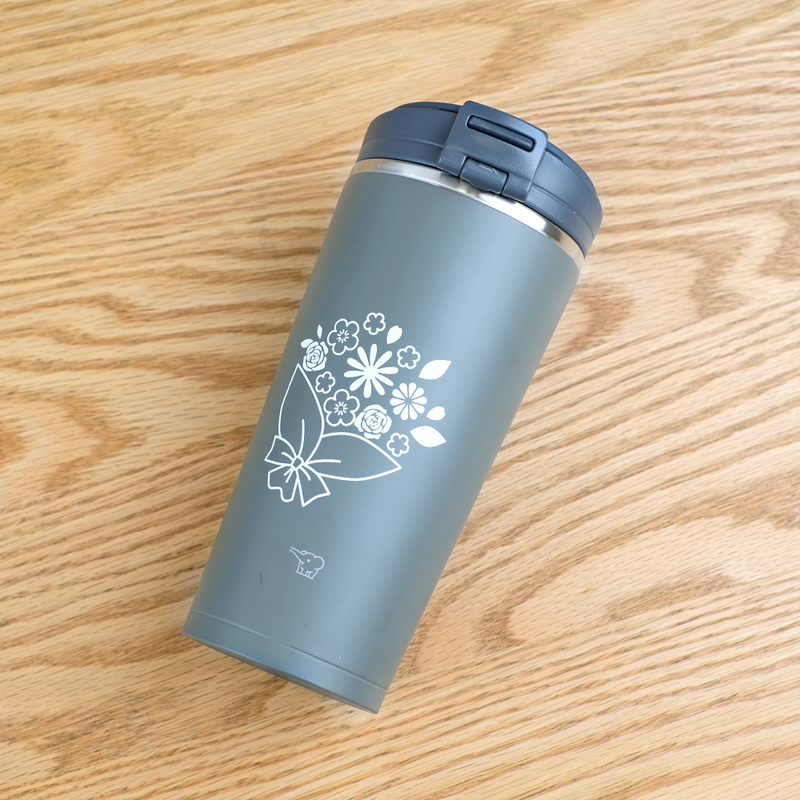 Zojirushi Stainless Carry Tumbler - 300ml (SX-KA30-HM) - Grey (Flower Bouquet)