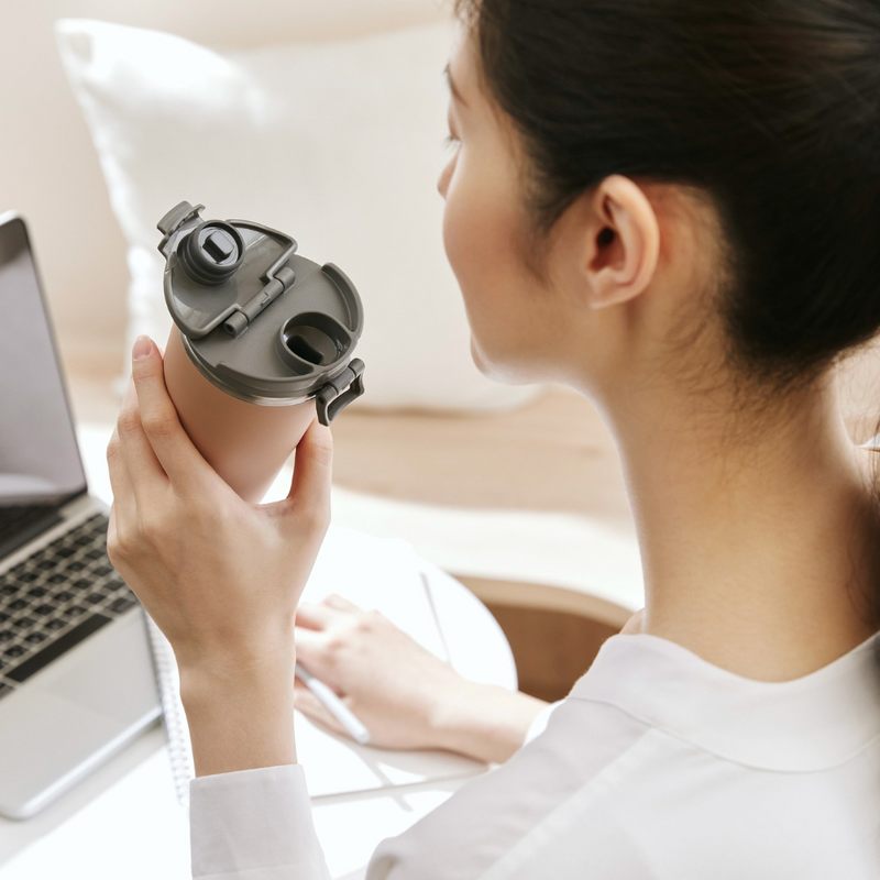 Zojirushi Stainless Carry Tumbler - 300ml (SX-KA30-CM) - Cinnamon Beige (Flower Bouquet)