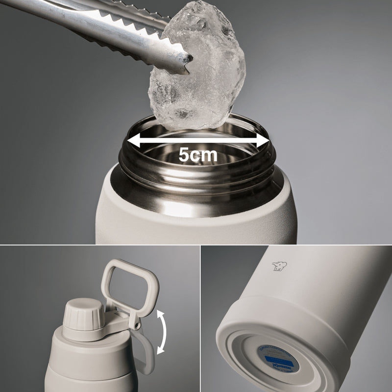 Zojirushi SD-KA60-HM 600ml cold-only sport flask in Misty Gray, front view