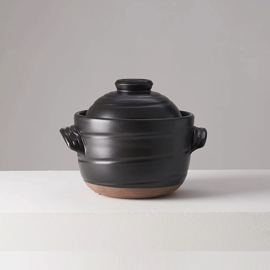 Daikoku Donabe (Japanese Clay Pot) Rice Pot with Double Lids 4 Cups