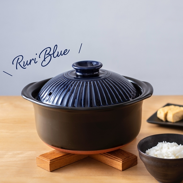 ginpo-kikka-donabe-rice-pot-with-double-lids-2-cups-blue 2