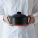 Ginpo Kikka Donabe (Japanese Clay Pot) Rice Pot with Double Lids 3 Cups - Blue 2