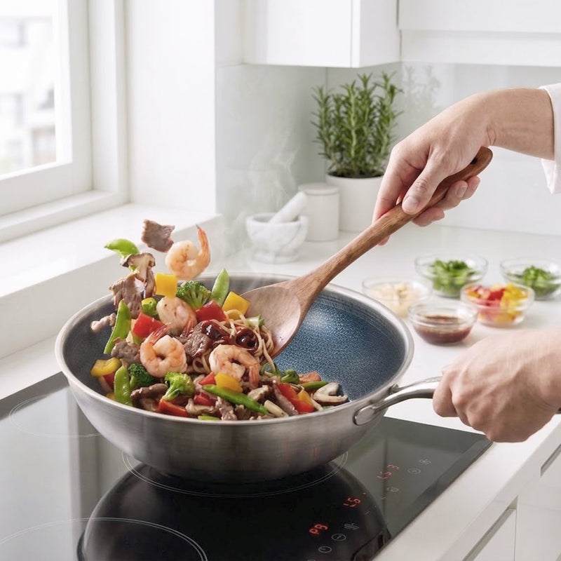 Happycall Hybrid Ceramic 3-Ply Nonstick Induction Wok - 30cm