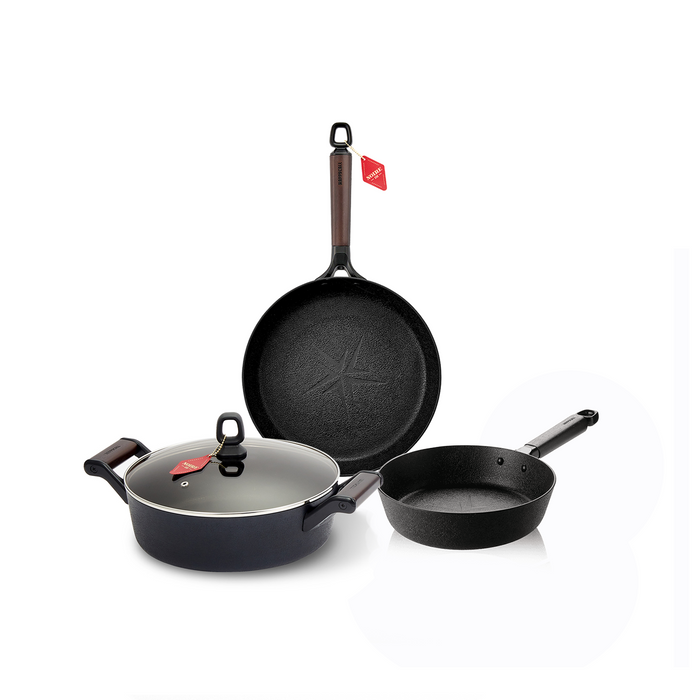 Happycall Noire 4-Piece Titanium Plus Cookware Set