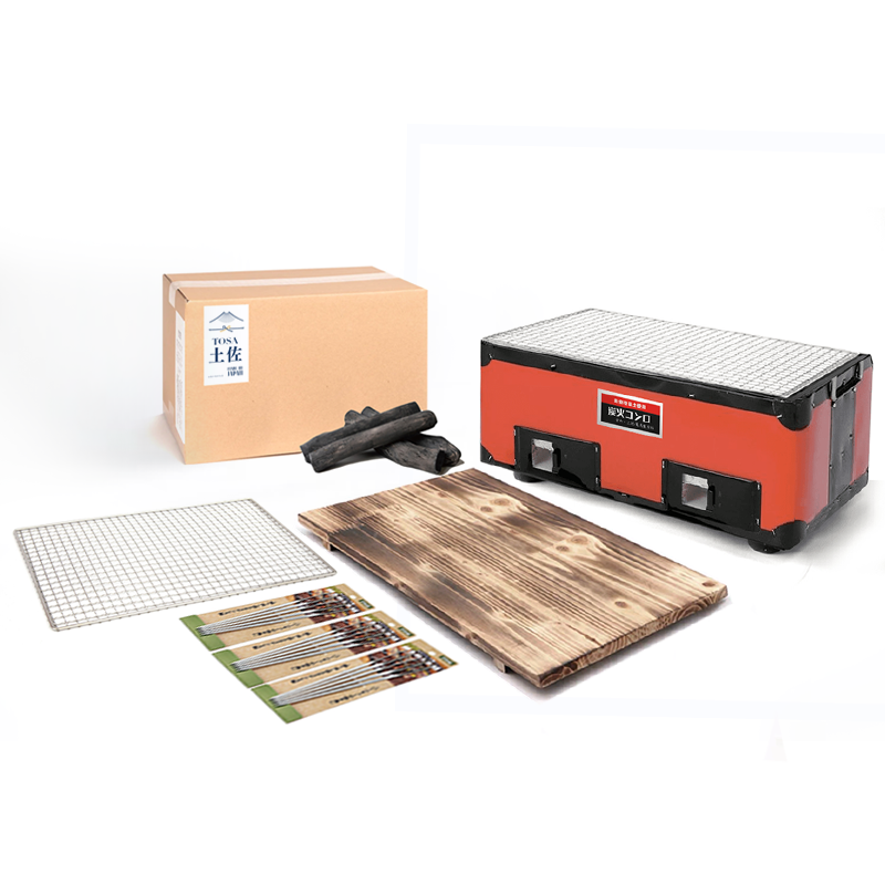 Mikawa Konro Grill Starter Set - 38cm - Red