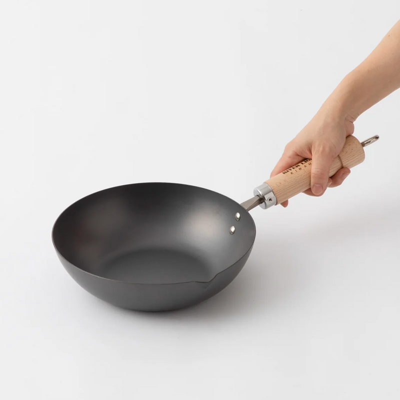 River Light Kiwame Nitrided Carbon Steel Induction Wok - 24cm