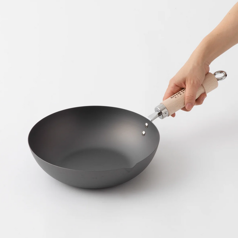 River Light Kiwame Nitrided Carbon Steel Induction Wok - 26cm