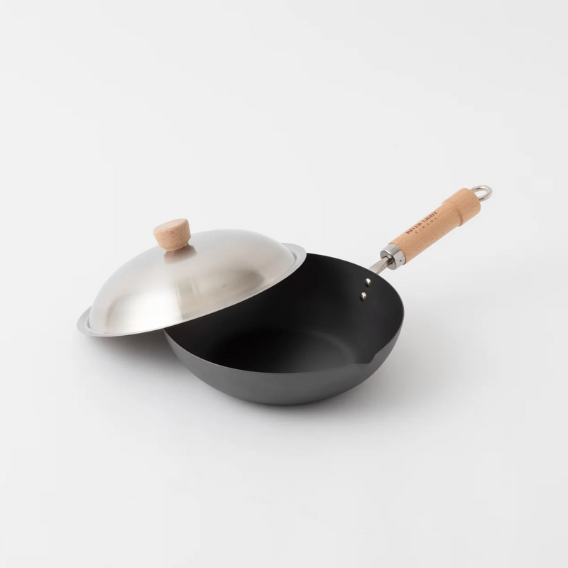 River Light Kiwame Nitrided Carbon Steel Induction Wok - 28cm