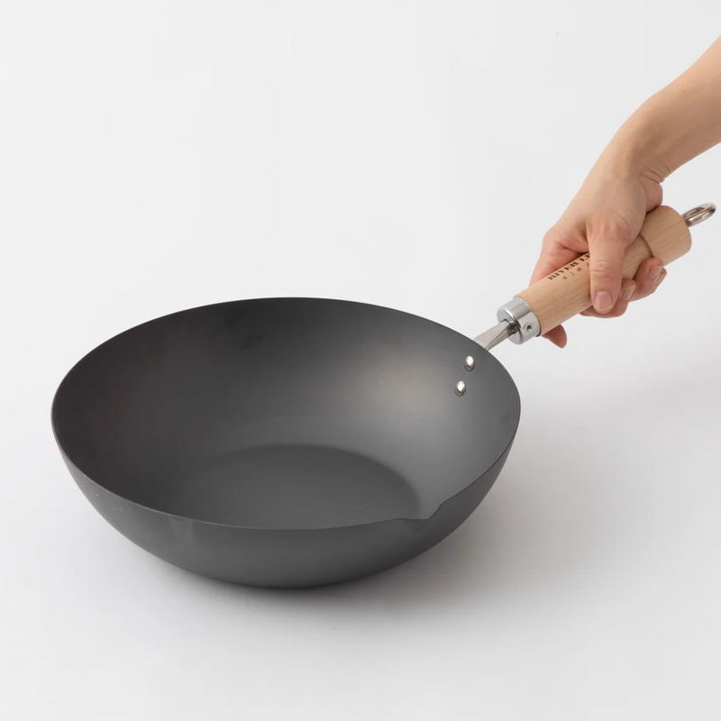 River Light Kiwame Nitrided Carbon Steel Induction Wok - 28cm