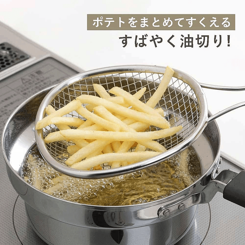 Shimomura Stainless Steel Deep Frying Strainer - Made in Japan