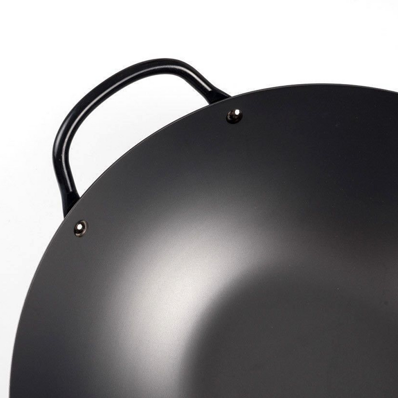 Yoshikawa Cook-Pal Ren Nitrided Carbon Steel Induction Wok with Two Handles - 36cm