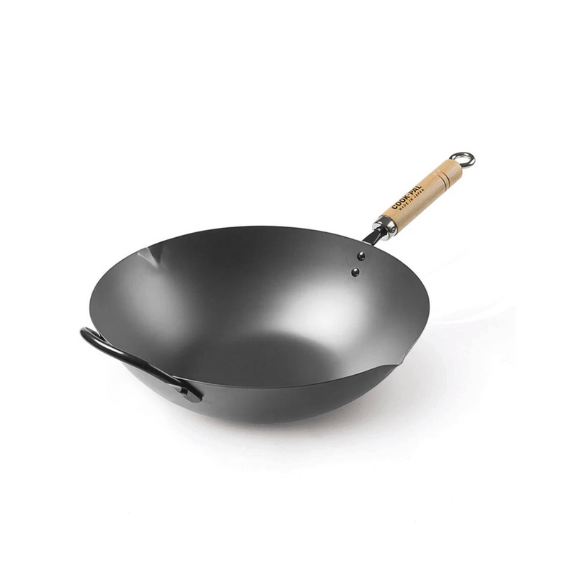 A product image of the extra-large Yoshikawa Cook-Pal Ren 36cm Carbon Steel Wok,