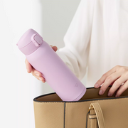 Zojirushi SM-WS48-VM Tuff Vacuum Insulated Flask, 480ml in Light Violet, featuring a sleek, pastel design with a simple one-touch open/close cap.