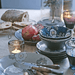 Aito Mino Yaki Nordic Flower Series 6-Piece Dinnerware Set: On a nice table