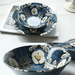 Aito Mino Yaki Nordic Flower Series 6-Piece Dinnerware Set: Blue bowl and plate in a set 