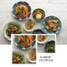 Aito Mino Yaki Nordic Flower Series Dinner plate Viridian: serving food