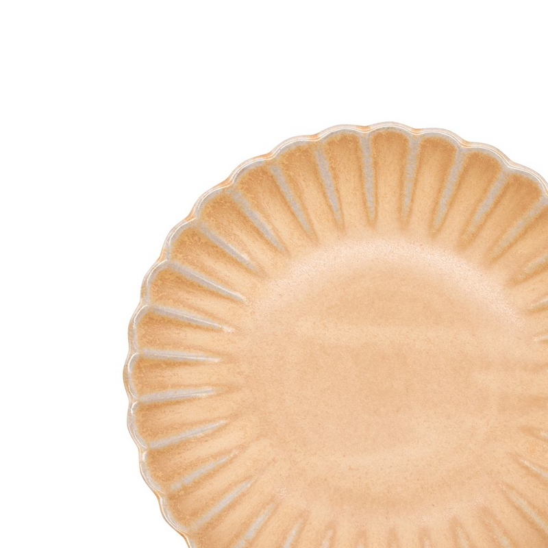 Aito Seto Yaki Hana Dinner Plate (16cm) - Beige: flower shape edge