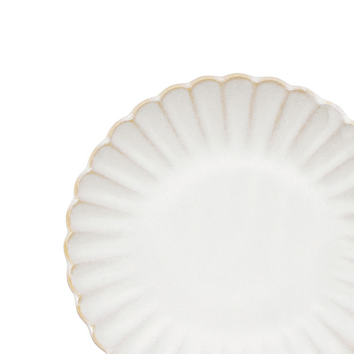 Aito-Seto-Yaki- Hana-Dinner-Plate-16cm-White: flower shape edge