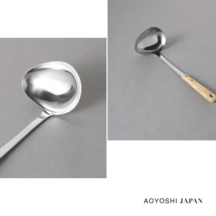 Aoyoshi Stainless Steel Utensil Set - Made in Japan: oval shape