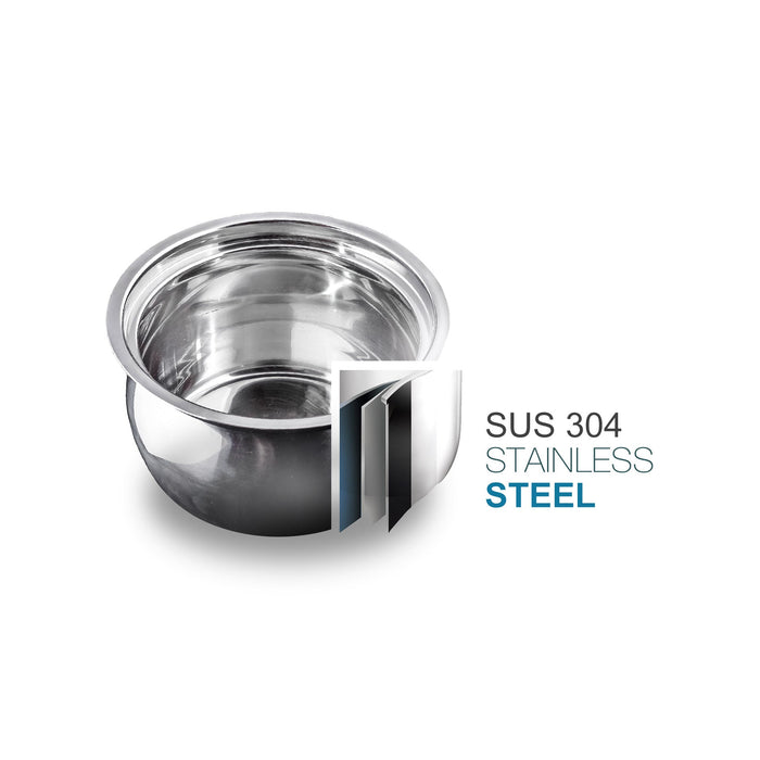 Buffalo Stainless Steel Mini Smart Rice Cooker (3 cups): inner pot close shot