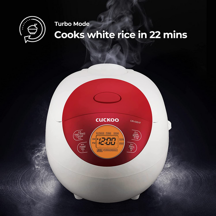 Cuckoo 3-Cup Multifunction Rice Cooker CR-0351F: turbo mode