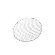 A product image of the 24cm round disposable konro grill mesh, showing its lightweight woven wire construction on a white background.

