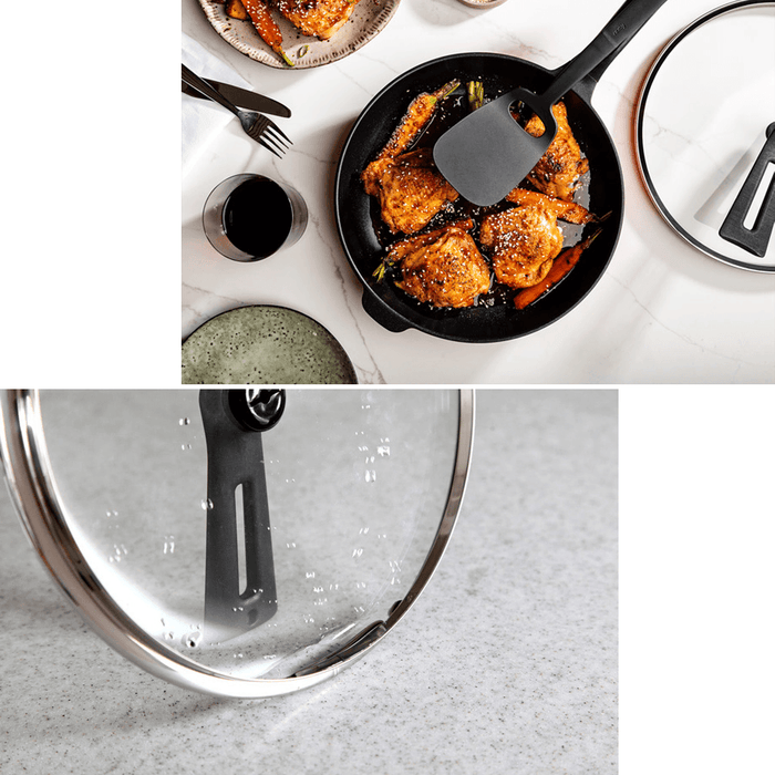 RemyPan 28cm Frypan with Lid & Utensil Set: With self-standing lid
