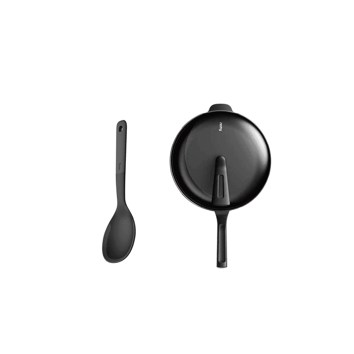 RemyPan 28cm Frypan with Lid & Utensil Set: With spoon