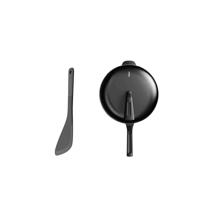 RemyPan 28cm Frypan with Lid & Utensil Set: With spatula