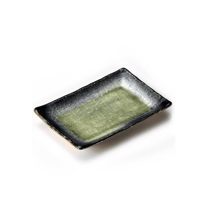 Fukui Craft Ash Glaze Rectangle Serving Plate 21cm