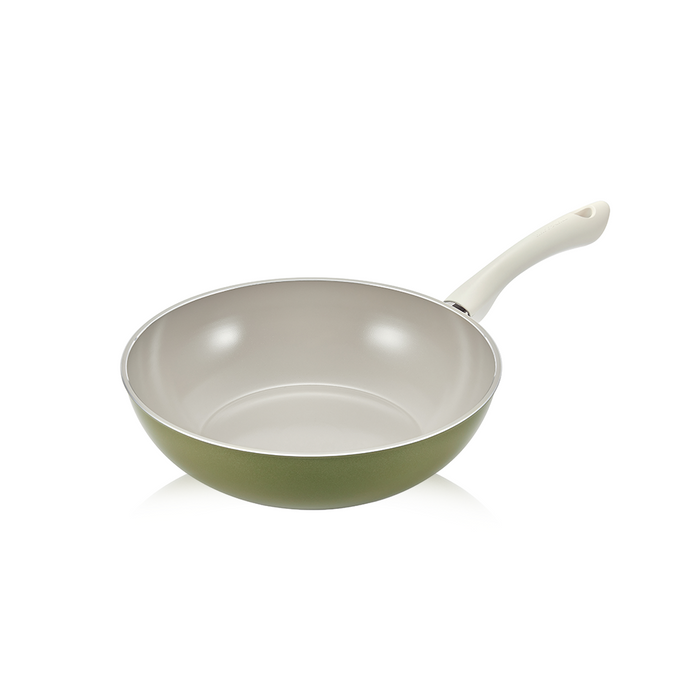 Happycall Agave Ceramic Nonstick Induction Wok & Frypan Set - 28cm: The wok.