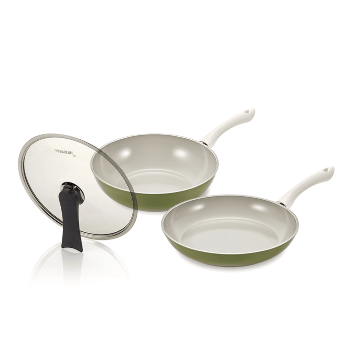 Happycall Agave Ceramic Nonstick Induction Wok & Frypan Set - 28cm